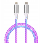 Qualo QCS-CL-00 Helendav kaabel USB-С &ndash; Lightning / 12W / 1m / LED