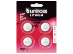 Uniross 4x Lithium CR2025 Button Cell Batteries
