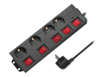LogiLink Pistikupesa Kast 4-pin 16A Must Punane 1.5m
