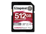 Kingston Canvas React Plus SDXC UHS-II m&auml;lukaart 512GB 280MB/s