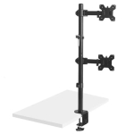 Maclean MC-967 topeltvertikaalne monitori laualaua kinnitus, max VESA 100x100, 13''-27'', 2x 9kg, pulberv&auml;rvitud, kallutatav, p&ouml;&ouml;ratav reguleeritav