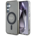 &Uuml;ksus Guess Rhinestones Printed Classic Logo MagSafe Samsung Galaxy S25 jaoks / must