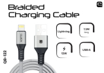 Quick QB-122 punutud laadimis- ja andmekabel USB Lightning-i 1.5m