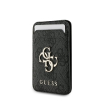 Guess 4G Metal Logo MagSafe Kaardipesa ja alus Must