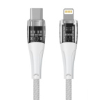 Qualo QTCN-CL-00 L&auml;bipaistvatest nailonkaablitest USB-C &ndash; Lightning / 12W / 1.5m / valge