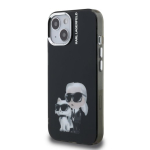Karl Lagerfeld IML Aquarelle Karl ja Choupette &uuml;mbris iPhone 15 jaoks / must