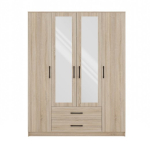 Topeshop ROMANA 160 SON magamistoa riidekapp/riidehoidla 11 riiulit 4 uksega Tamm