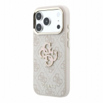 Guess PU 4G Resiin Metal Logo Kaitseklaas iPhone 18 Pro Max jaoks / roosa