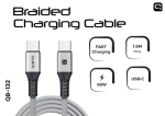 Quick QB-132 punutud 60W laadimis- ja andmekabel USB-С USB-С-ni 1.5m