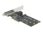 DeLOCK 3-Port SATA and 2 Slot M.2 Key B PCI Express x4 Card - Low Profile Storage Controller