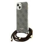 Guess GUHCP15SHC4SEW Crossbody Cord 4G Print iPhone 15 / 14 / 13 6.1" jaoks / pruun