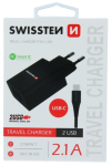 Swissten Smart IC Reisilaadija 2x USB 2.1А koos USB-C Kaabliga 1.2 m