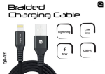 Quick QB-121 punutud laadimis- ja andmekabel USB Lightning-i 1.5m