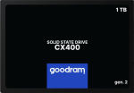 SSD GOODRAM CX400 GEN.2 1TB SATA 3D TLC kirjutuskiirus 500 MBytes/sec lugemiskiirus 550 MBytes/sec 2,5" TBW 720 TB MTBF 2000000 tundi