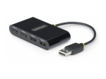 StarTech.com 4-Port USB 2.0 Hub, USB Bus Powered, Small Travel Mini USB Hub, USB 2.0 Splitter, Multi-Port Portable USB Hub, 480Mbps, Overcurrent Pr