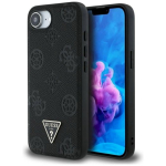 Guess graanuliga kuumtr&uuml;ki tulpa kolmnurkse logo MagSafe &uuml;mbris iPhone 16e / 17e jaoks / must