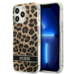 Guess GUHCP13LHSLEOW leopardimustriga k&otilde;va&uuml;mbris iPhone 13 Pro / 13 jaoks 6,1" / pruun