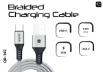 Quick QB-142 punutud laadimis- ja andmekabel USB USB-С-ni 1.5m