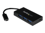 StarTech.com 4-Port USB 3.0 Hub - Poweritud USB 3.1 Gen 1 Hub - USB-C to 1x USB-C ja 3x USB-A Adapter - USB-C Port Laiendaja (HB30C3A1CFB) Must
