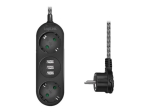 LogiLink 2-pin pistiku kast 16A must valge 1,5m