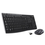 Logitech Klaviatuur MK270 must US/Int paigutus