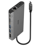 LINDY USB 3.2 T&uuml;&uuml;p C s&uuml;learvutija mini dokkimine - dokkimisjaam - USB-C 3.2 - HDMI, DP - 1GbE