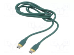 Gembird CC-USB2S-CMCM-1.5M-G Premium silikoonist USB Type-C mees - USB Type-C mees kaabel 1.5m / roheline