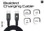 Quick QB-131 punutud 60W laadimis- ja andmekabel USB-С USB-С-ni 1.5m