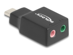 Delock USB-C adapter k&otilde;rvaklappide pesa jaoks - must