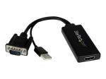 StarTech.com VGA HDMI adapter koos USB heliga & toide kaasaskantav VGA HDMI converter 26cm must