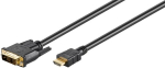 Goobay DVI-D/HDMI kaabel, kullatud 51580 DVI-D mees Single-Link (18+1 pin) HDMI mees (t&uuml;&uuml;p A) HDMI to DVI-D 2 m