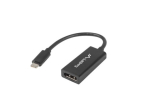 Lanberg USB-C (M) 3.1 Displayport (F) adapterikaabel 15cm, Must AD-UC-DP-01