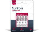 Uniross Max Power Alkaline AAA / LR03 Alkaline 1300mAh 4-pack