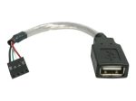 StarTech.com 6in USB 2.0 A to USB 4 Pin to Motherboard Header Adapter - USB to 4 Pin USB 2.0 Header Adapter