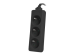 Langberg 3-pistikuga pikendusjuhe 10A must 3m