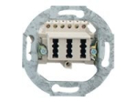 Rutenbeck TAE 3x6 NFN Up 0 rw - Telephone Connector Mechanism - 3 Phone Connectors - Pure White, RAL 9010