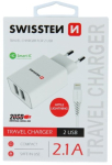 Swissten Smart IC Reisilaadija 2x USB 2.1A koos Lightning Kaabliga 1.2m