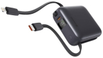 Swissten Power Bank 10000 mAh sisseehitatud USB-C ja Lightning kaablitega