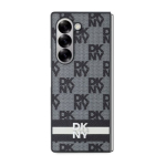DKNY PU-nahast ruudulise mustriga ja triibuline &uuml;mbris Samsung Galaxy Z Fold 6 jaoks / must
