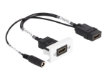 Delock Easy 45 Klikkmoodul - DC Toitega 2.1 x 5.5 mm ja Dovetail, 22.5 x 45 mm - 1 Audio/Video pesa - Must, Valge