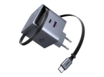 Ugreen Nexode Pro seeria Adapter 65Watt 1xUSB-A 2.0 2xUSB-C