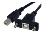 StarTech.com 1 ft paneeli paigaldus USB kaabel B to B - F/M - USB kaabel - USB t&uuml;&uuml;p B (F) to USB t&uuml;&uuml;p B (M) - USB 2.0 - 1 ft - vormistatud, p&otilde;ikkru...