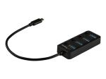 StarTech.com 4 Port USB C Hub, USB-C to 4x USB 3.0 Type-A Ports with Individual On/Off Port Switches, SuperSpeed 5Gbps USB 3.1/3.2 Gen 1, USB Bus P