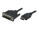Manhattan HDMI kuni DVI-D 24+1 kaabel, 1m, isane-isane, must, Dual Link, eluaegne garantii