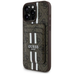 Guess 4G Triibud rahakotiga Magsafe &uuml;mbris iPhone 16 Pro Max jaoks / pruun