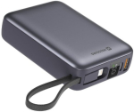 Swissten Power Bank 20000 mAh sisseehitatud USB-C ja Lightning kaablitega