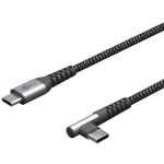 Goobay 90&deg; USB-C tekstiilkabel, 2m, ruuthall/h&otilde;be