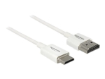 Delock Slim k&otilde;rge kvaliteediga HDMI kaabel koos Ethernetiga 25cm Valge