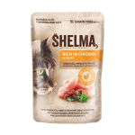 SHELMA Rikaline kanaga kasside toit - 85g