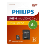 Philips FM08MP45B MicroSDHC M&auml;lukaart 8GB Class 10 / UHS-I
